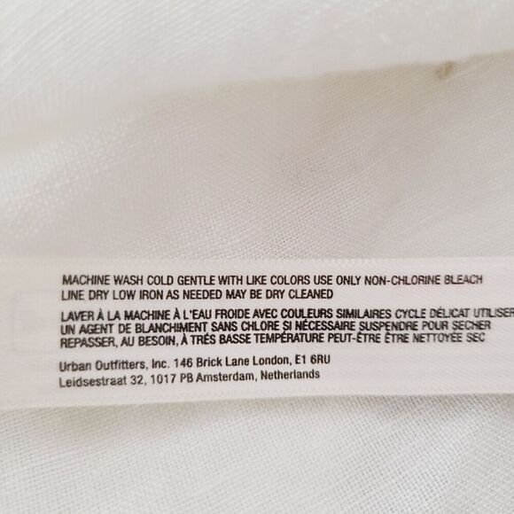 Anthropologie Top XS White Gold Linen Blend Embroidered Sun/Star Oversized Shirt - Picture 7 of 9